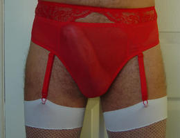 Perverse Crossdresser posing in Panties gall Image 5
